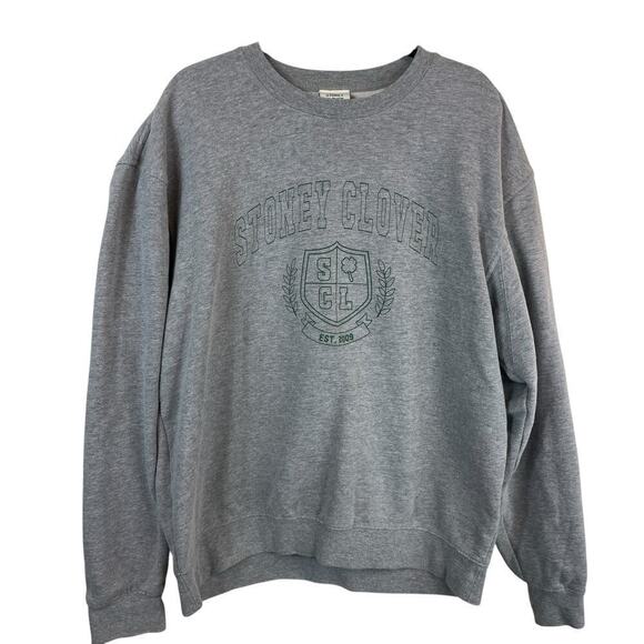 Stoney Clover Lane Homecoming Cotton Crew Neck Pullover Sweatshirt Gray Large - Picture 1 of 6